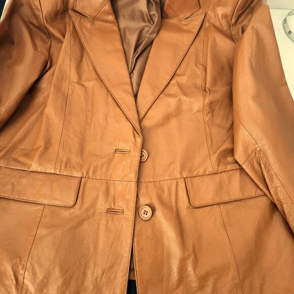 Vintage Bagatelle Leather Carmel Tan Jacket Ladies Size 12 - Picture 10 of 10